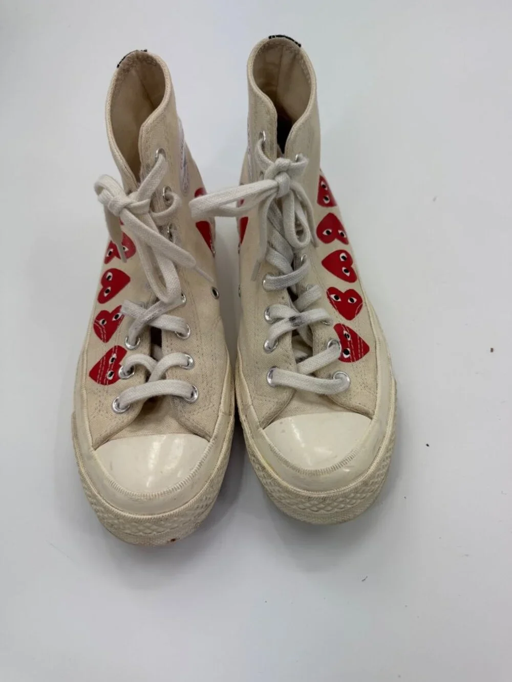 Converse Chuck Taylor All Star High Top CDG Play Red Heart Sneakers M 5 W 7